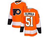 #51 Authentic Valtteri Filppula Orange Adidas NHL Home Men's Jersey Philadelphia Flyers