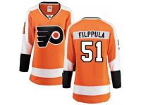 #51 Breakaway Valtteri Filppula Orange NHL Home Women's Jersey Philadelphia Flyers