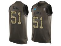 #51 Jahlani Tavai Green Football Men's Detroit Lions Salute to Service Tank Top