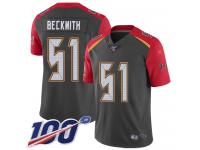 #51 Limited Kendell Beckwith Gray Football Men's Jersey Tampa Bay Buccaneers Inverted Legend 100th Season