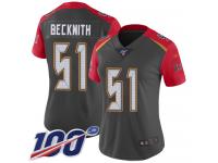 #51 Limited Kendell Beckwith Gray Football Women's Jersey Tampa Bay Buccaneers Inverted Legend 100th Season