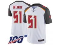 #51 Limited Kendell Beckwith White Football Road Men's Jersey Tampa Bay Buccaneers Vapor Untouchable 100th Season