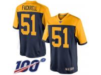 #51 Limited Kyler Fackrell Navy Blue Football Alternate Men's Jersey Green Bay Packers 100th Season