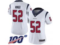 #52 Limited Barkevious Mingo White Football Road Women's Jersey Houston Texans Vapor Untouchable 100th Season