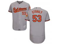 #53 Dan Straily Grey Baseball Road Men's Jersey Baltimore Orioles Flex Base