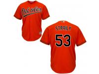 #53  Dan Straily Orange Baseball Alternate Men's Jersey Baltimore Orioles Cool Base