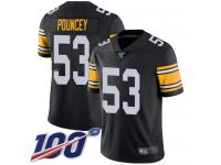 #53 Limited Maurkice Pouncey Black Football Alternate Men's Jersey Pittsburgh Steelers Vapor Untouchable 100th Season