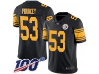 #53 Limited Maurkice Pouncey Black Football Men's Jersey Pittsburgh Steelers Rush Vapor Untouchable 100th Season