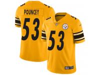 #53 Limited Maurkice Pouncey Gold Football Men's Jersey Pittsburgh Steelers Inverted Legend Vapor Rush
