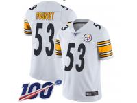 #53 Limited Maurkice Pouncey White Football Road Men's Jersey Pittsburgh Steelers Vapor Untouchable 100th Season