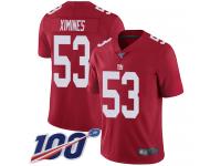 #53 Limited Oshane Ximines Red Football Men's Jersey New York Giants Inverted Legend 100th Season