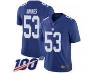 #53 Limited Oshane Ximines Royal Blue Football Home Men's Jersey New York Giants Vapor Untouchable 100th Season