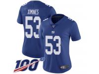 #53 Limited Oshane Ximines Royal Blue Football Home Women's Jersey New York Giants Vapor Untouchable 100th Season