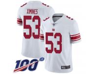 #53 Limited Oshane Ximines White Football Road Men's Jersey New York Giants Vapor Untouchable 100th Season