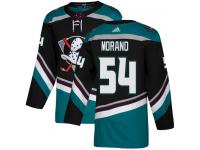 #54 Adidas Authentic Antoine Morand Men's Black Teal NHL Jersey - Alternate Anaheim Ducks
