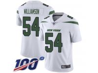 #54 Limited Avery Williamson White Football Road Men's Jersey New York Jets Vapor Untouchable 100th Season