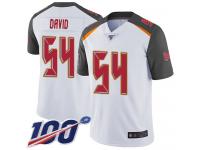 #54 Limited Lavonte David White Football Road Men's Jersey Tampa Bay Buccaneers Vapor Untouchable 100th Season