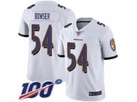 #54 Limited Tyus Bowser White Football Road Youth Jersey Baltimore Ravens Vapor Untouchable 100th Season