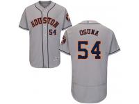 #54 Roberto Osuna Grey Baseball Road Men's Jersey Houston Astros Flex Base