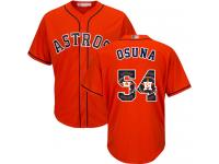 #54 Roberto Osuna Orange Baseball Men's Jersey Houston Astros Team Logo Fashion Cool Base