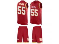#55 Frank Clark Red Football Men's Jersey Kansas City Chiefs Tank Top Suit