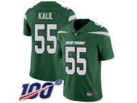 #55 Limited Ryan Kalil Green Football Home Men's Jersey New York Jets Vapor Untouchable 100th Season