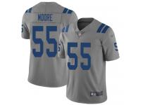 #55 Limited Skai Moore Gray Football Men's Jersey Indianapolis Colts Inverted Legend