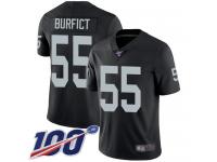 #55 Limited Vontaze Burfict Black Football Home Men's Jersey Oakland Raiders Vapor Untouchable 100th Season