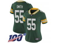 #55 Limited Za'Darius Smith Green Football Home Women's Jersey Green Bay Packers Vapor Untouchable 100th Season