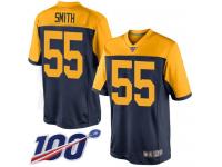 #55 Limited Za'Darius Smith Navy Blue Football Alternate Youth Jersey Green Bay Packers 100th Season