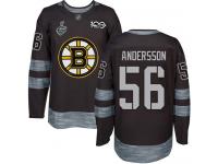 #56 Axel Andersson Black Hockey Men's Jersey Boston Bruins 2019 Stanley Cup Final Bound 1917-2017 100th Anniversary