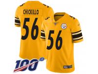 #56 Limited Anthony Chickillo Gold Football Men's Jersey Pittsburgh Steelers Inverted Legend 100th Season