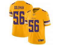 #56 Limited Chris Doleman Gold Football Men's Jersey Minnesota Vikings Inverted Legend Vapor Rush
