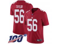 #56 Limited Lawrence Taylor Red Football Men's Jersey New York Giants Inverted Legend 100th Season