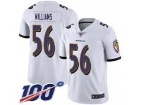 #56 Limited Tim Williams White Football Road Men's Jersey Baltimore Ravens Vapor Untouchable 100th Season