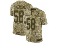 #58 Limited Bobby Okereke Camo Football Men's Jersey Indianapolis Colts 2018 Salute to Service