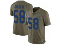 #58 Limited Bobby Okereke Olive Football Men's Jersey Indianapolis Colts 2017 Salute to Service