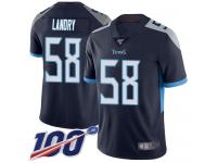 #58 Limited Harold Landry Navy Blue Football Home Men's Jersey Tennessee Titans Vapor Untouchable 100th Season