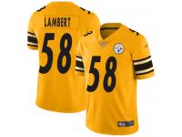 #58 Limited Jack Lambert Gold Football Men's Jersey Pittsburgh Steelers Inverted Legend Vapor Rush
