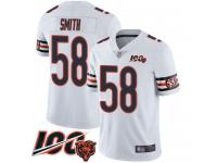 #58 Limited Roquan Smith White Football Road Men's Jersey Chicago Bears Vapor Untouchable 100th Season