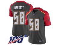 #58 Limited Shaquil Barrett Gray Football Men's Jersey Tampa Bay Buccaneers Inverted Legend 100th Season