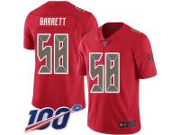 #58 Limited Shaquil Barrett Red Football Men's Jersey Tampa Bay Buccaneers Rush Vapor Untouchable 100th Season