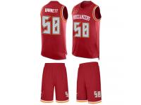 #58 Shaquil Barrett Red Football Men's Jersey Tampa Bay Buccaneers Tank Top Suit