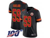 #59 Limited Reggie Ragland Black Football Men's Jersey Kansas City Chiefs Rush Vapor Untouchable 100th Season