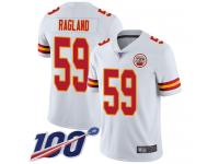 #59 Limited Reggie Ragland White Football Road Men's Jersey Kansas City Chiefs Vapor Untouchable 100th Season