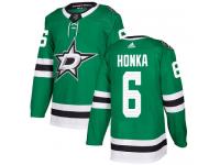 #6 Authentic Julius Honka Green Adidas NHL Home Men's Jersey Dallas Stars
