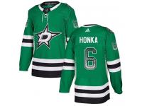 #6 Authentic Julius Honka Green Adidas NHL Men's Jersey Dallas Stars Drift Fashion