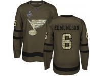 #6 Joel Edmundson Green Hockey Youth Jersey St. Louis Blues Salute to Service 2019 Stanley Cup Final Bound