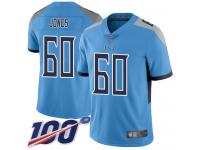 #60 Limited Ben Jones Light Blue Football Alternate Men's Jersey Tennessee Titans Vapor Untouchable 100th Season