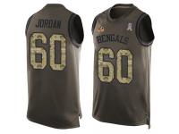 #60 Michael Jordan Green Football Men's Jersey Cincinnati Bengals Salute to Service Tank Top